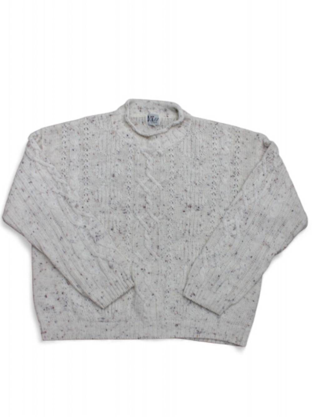 Vintage size L Men's Cream Cable Knit Sweater